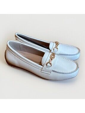NEW Tkkae White Flats Loafers Shoes Ladies Size 7.5